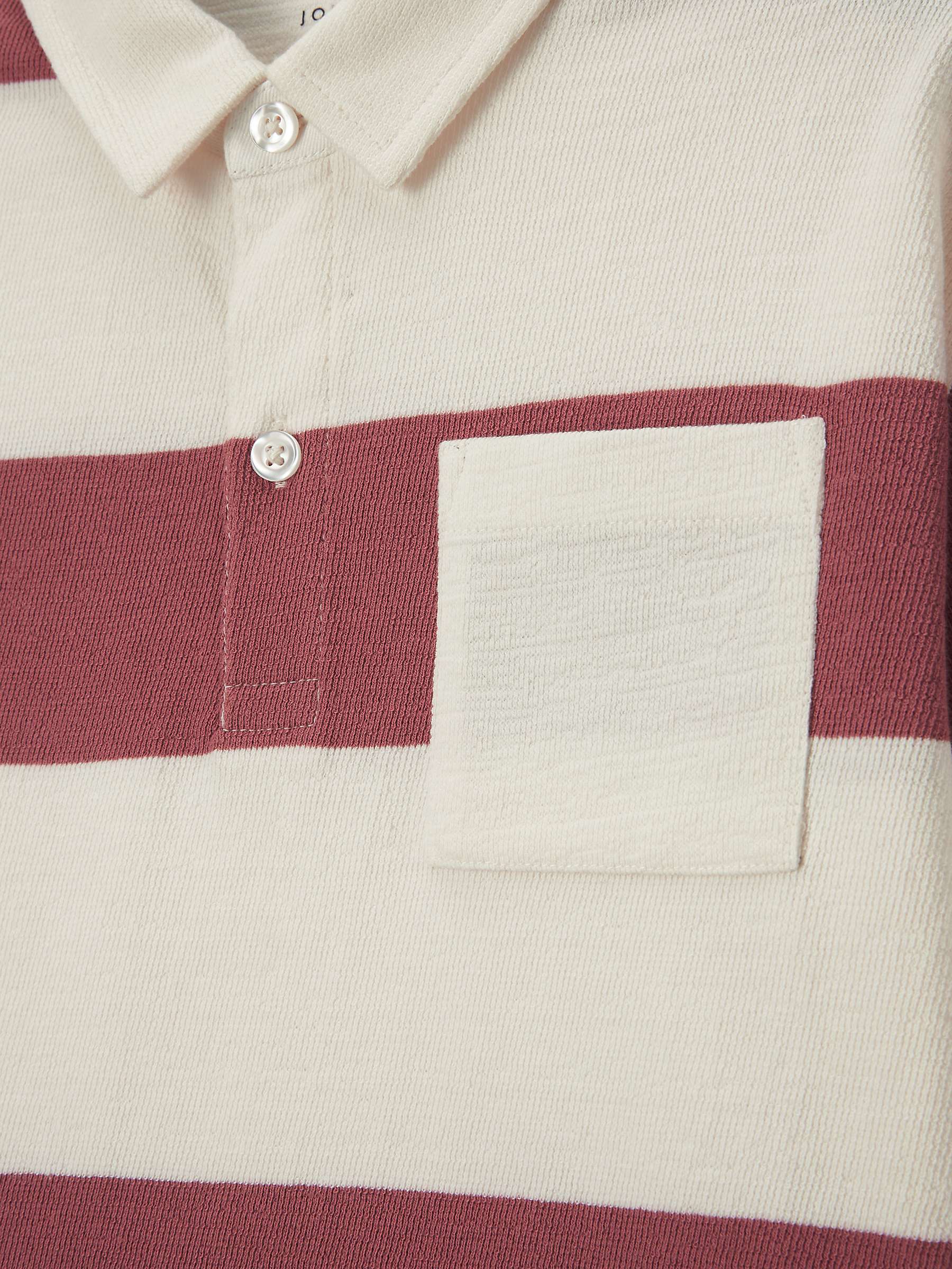 Buy John Lewis Kids' Block Stripe Pocket Polo Shirt, Red/Multi Online at johnlewis.com