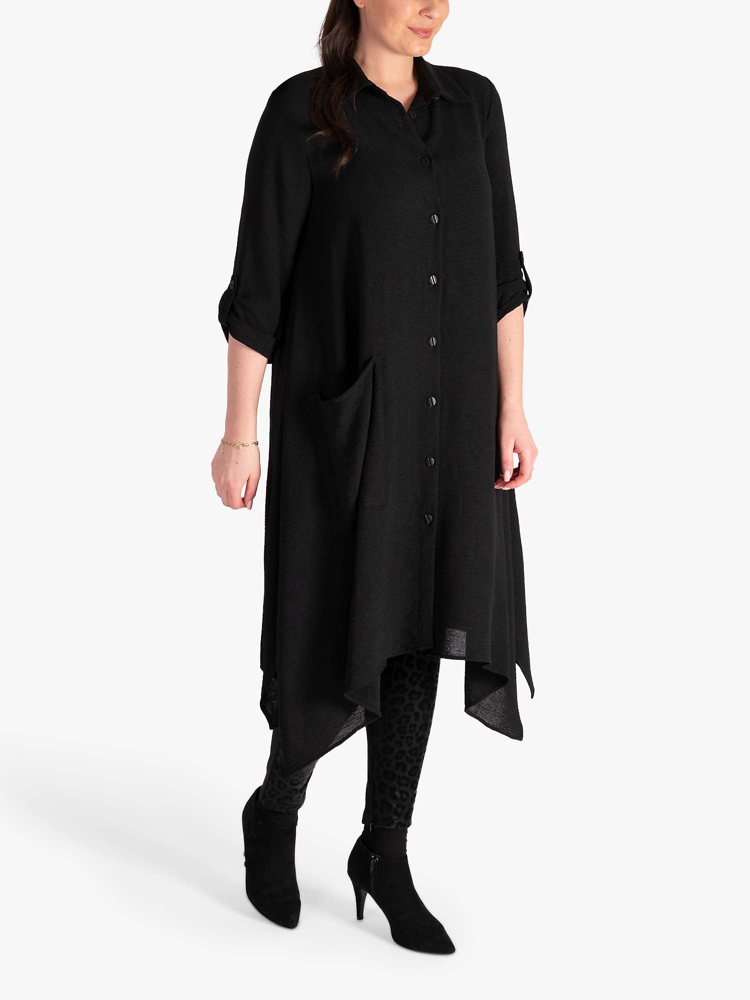 Buy chesca Textured Shirt Dress, Black Online at johnlewis.com