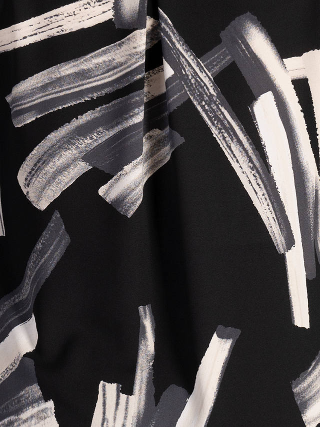 chesca Abstract Print Chiffon Shirt, Black/Cream