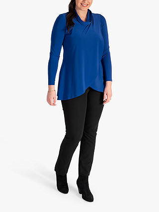 chesca Cowl Neck Layered Tunic, Royal Blue