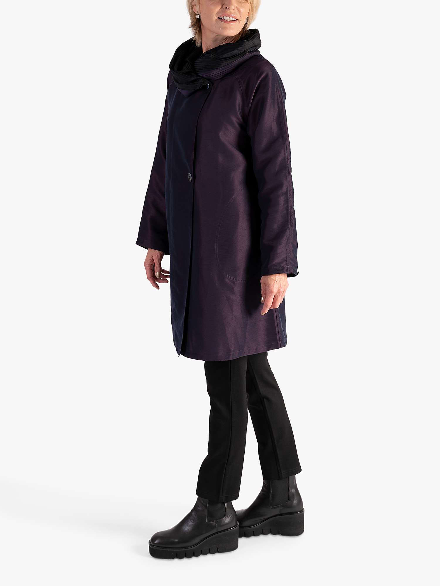 Buy chesca Reversible Hooded Raincoat, Grape/Black Online at johnlewis.com