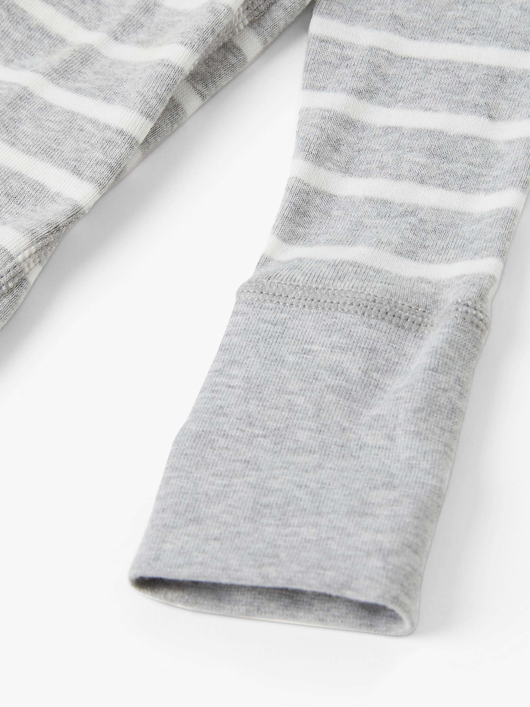 Buy Polarn O. Pyret Baby Organic Cotton Stripe Wrap Over Bodysuit, Grey/White Online at johnlewis.com