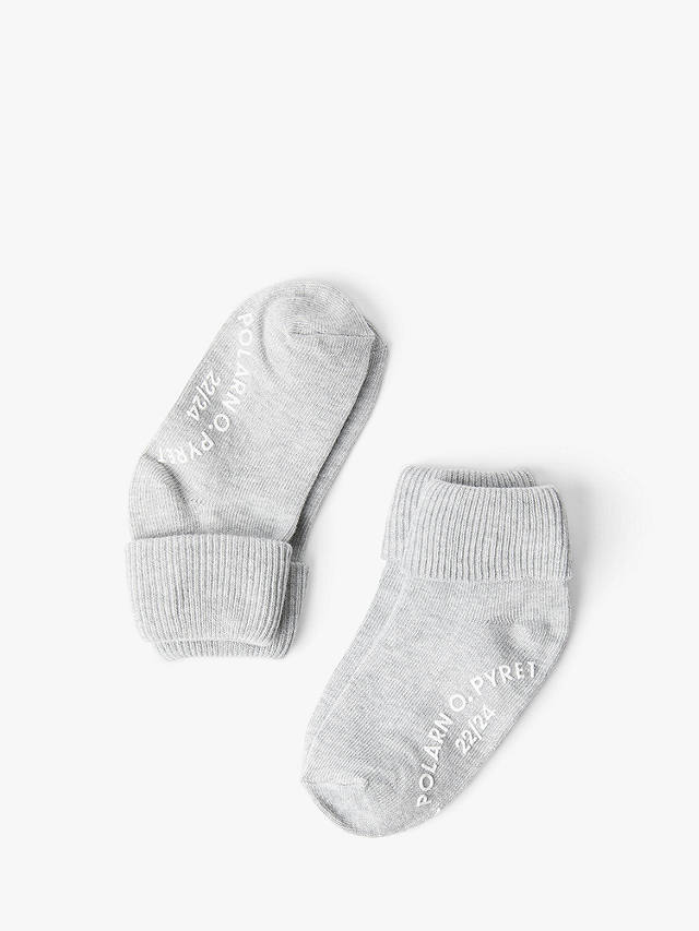 Polarn O. Pyret Kids' Anti-Slip Socks, Pack of 2, Grey