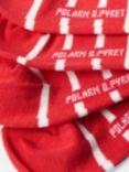 Polarn O. Pyret Kids' Organic Cotton Blend Stripe Socks, Pack of 2, Red