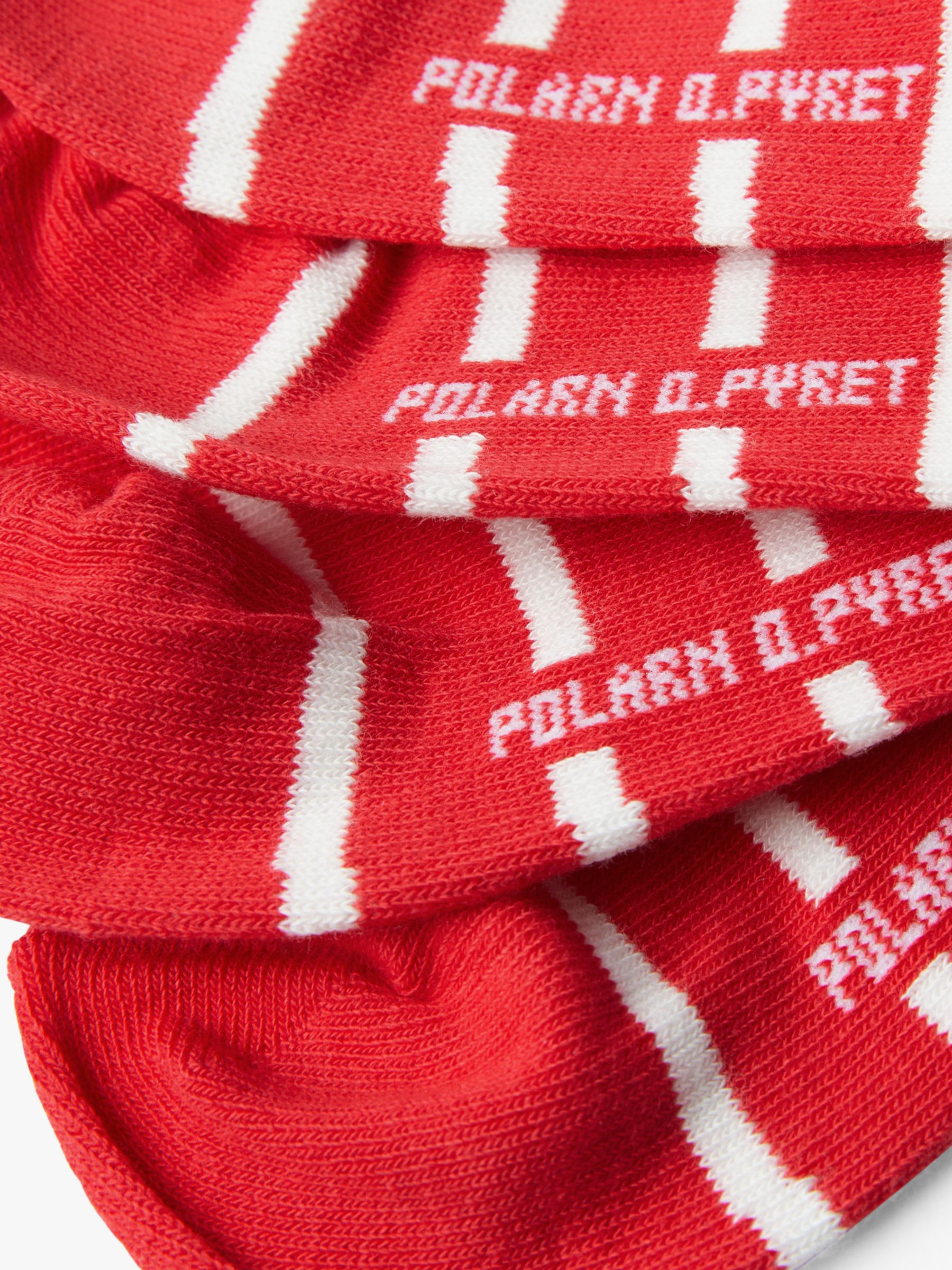 Polarn O. Pyret Kids' Stripe Socks, Pack of 2, Red, 2-4 years