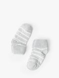 Polarn O. Pyret Baby Cotton Blend Antislip Stripe Socks, Pack of 2, Grey