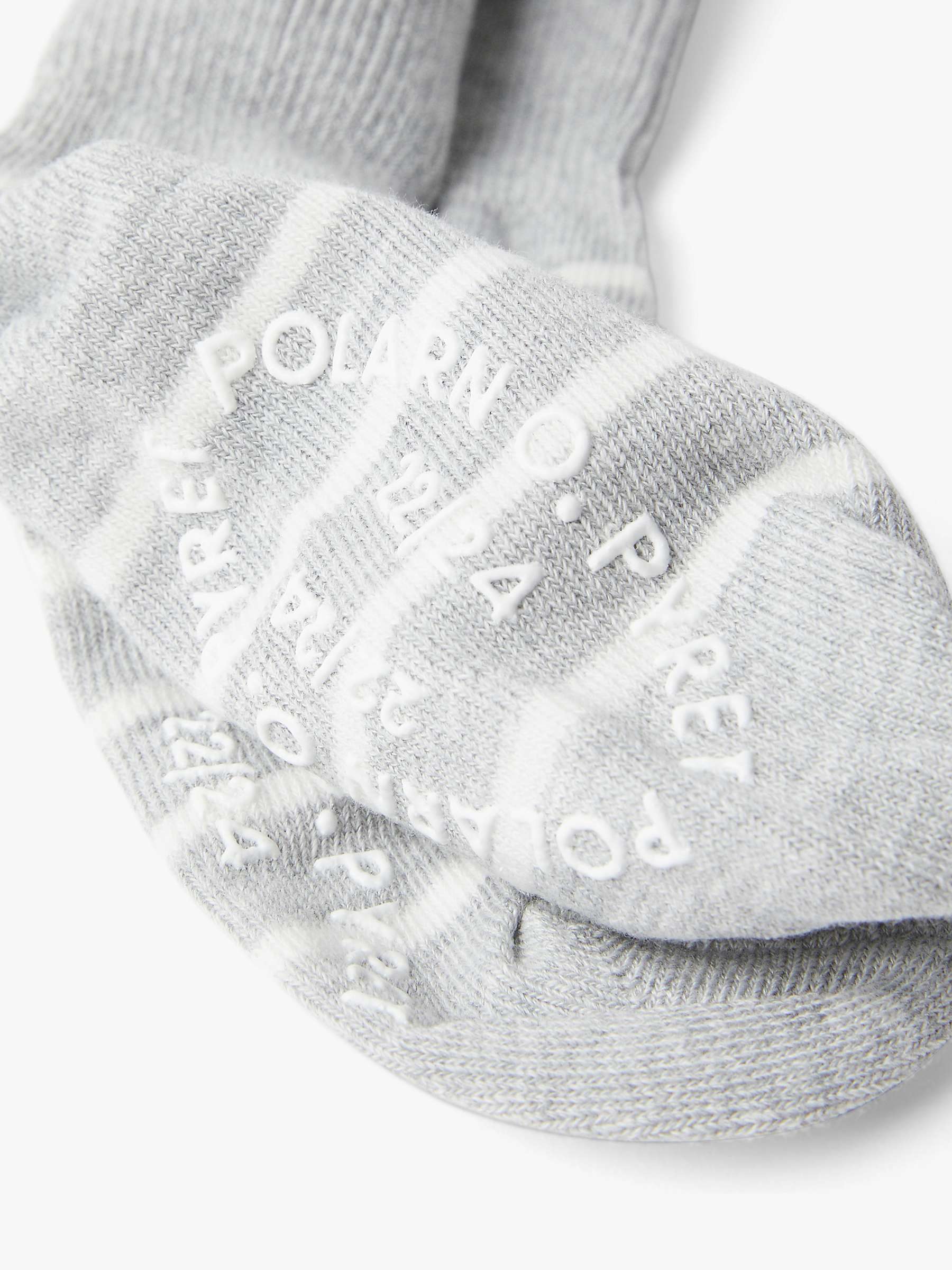Buy Polarn O. Pyret Baby Cotton Blend Antislip Stripe Socks, Pack of 2, Grey Online at johnlewis.com