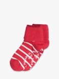 Polarn O. Pyret Kids' Anti-Slip Stripe Socks, Pack of 2, Red