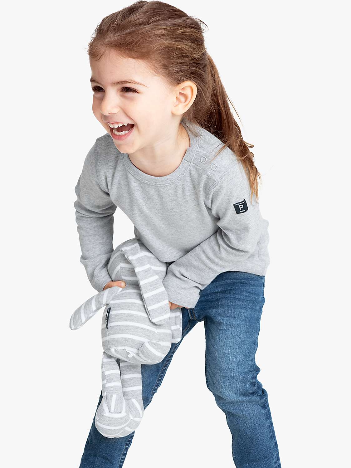 Buy Polarn O. Pyret Kids' Organic Cotton Long Sleeve T-Shirt, Grey Online at johnlewis.com