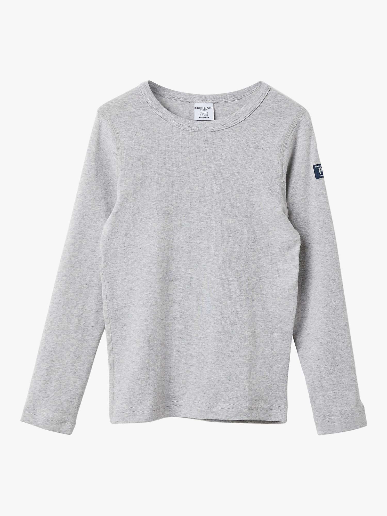 Buy Polarn O. Pyret Kids' Organic Cotton Long Sleeve T-Shirt, Grey Online at johnlewis.com