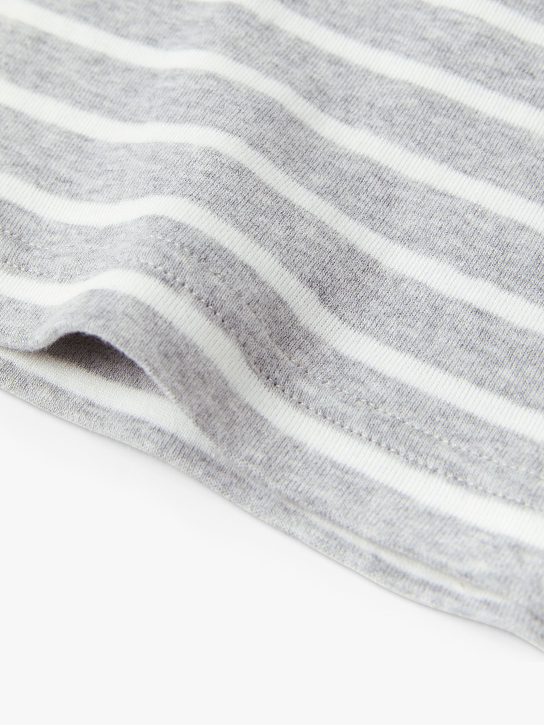 Buy Polarn O. Pyret Kids' Organic Cotton Stripe Top, Grey/White Online at johnlewis.com