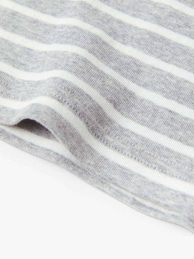Polarn O. Pyret Kids' Organic Cotton Stripe Top, Grey/White