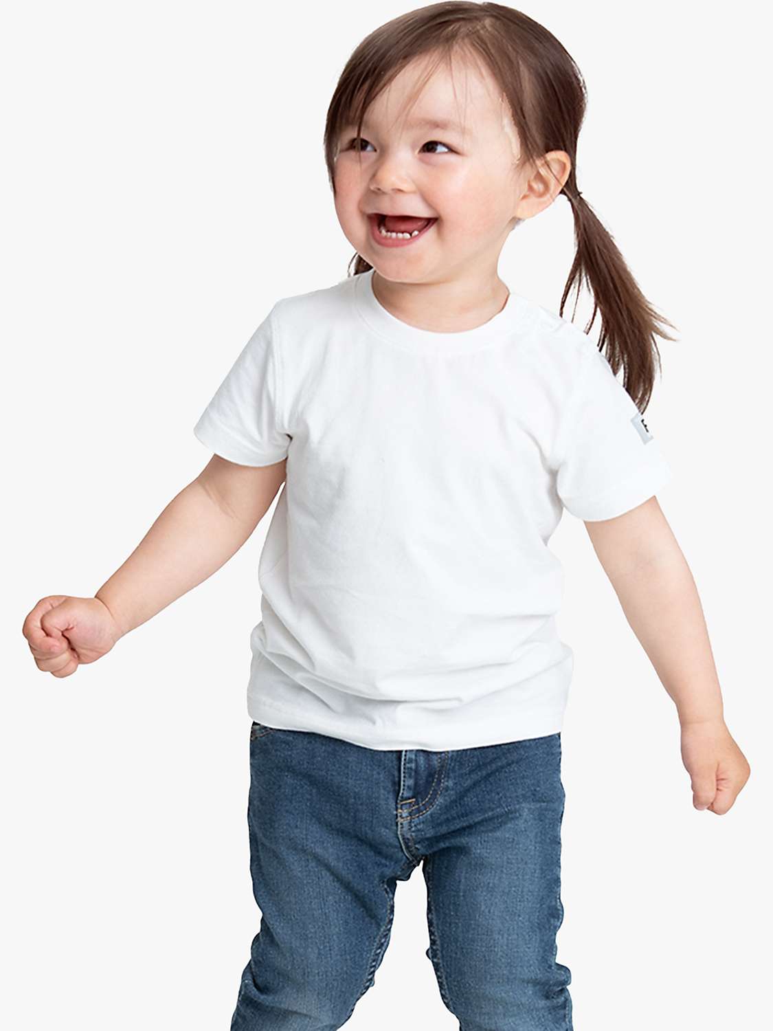 Buy Polarn O. Pyret Kids' Organic Cotton T-Shirt, White Online at johnlewis.com