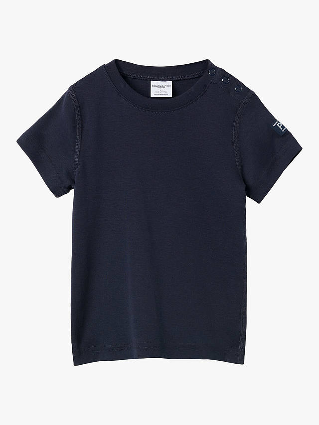 Polarn O. Pyret Kids' Organic Cotton Short Sleeve T-Shirt, Blue