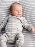 Polarn O. Pyret Baby Organic Cotton Stripe Trousers, Grey