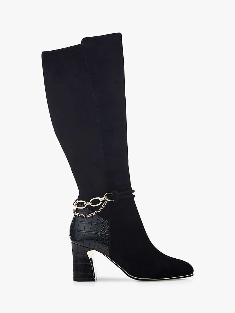 Buy Moda in Pelle Viviena Suede Knee High Boots, Black Online at johnlewis.com
