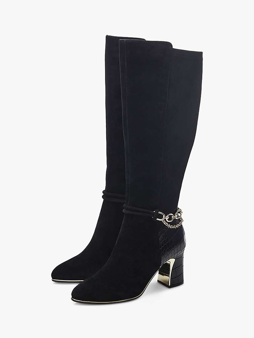 Buy Moda in Pelle Viviena Suede Knee High Boots, Black Online at johnlewis.com