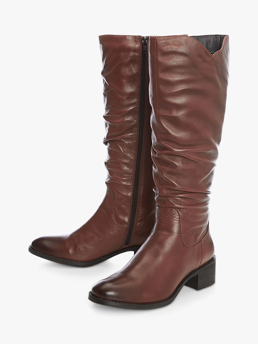 Buy Moda in Pelle Luche Leather Ruched Knee High Boots Online at johnlewis.com
