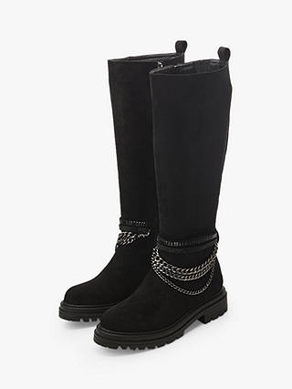 Moda in Pelle Litzy Suede Chunky Calf Boots, Black
