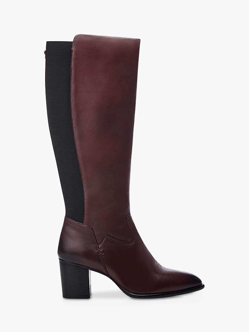 Buy Moda in Pelle Scarletta Leather Knee High Boots, Burgundy Online at johnlewis.com