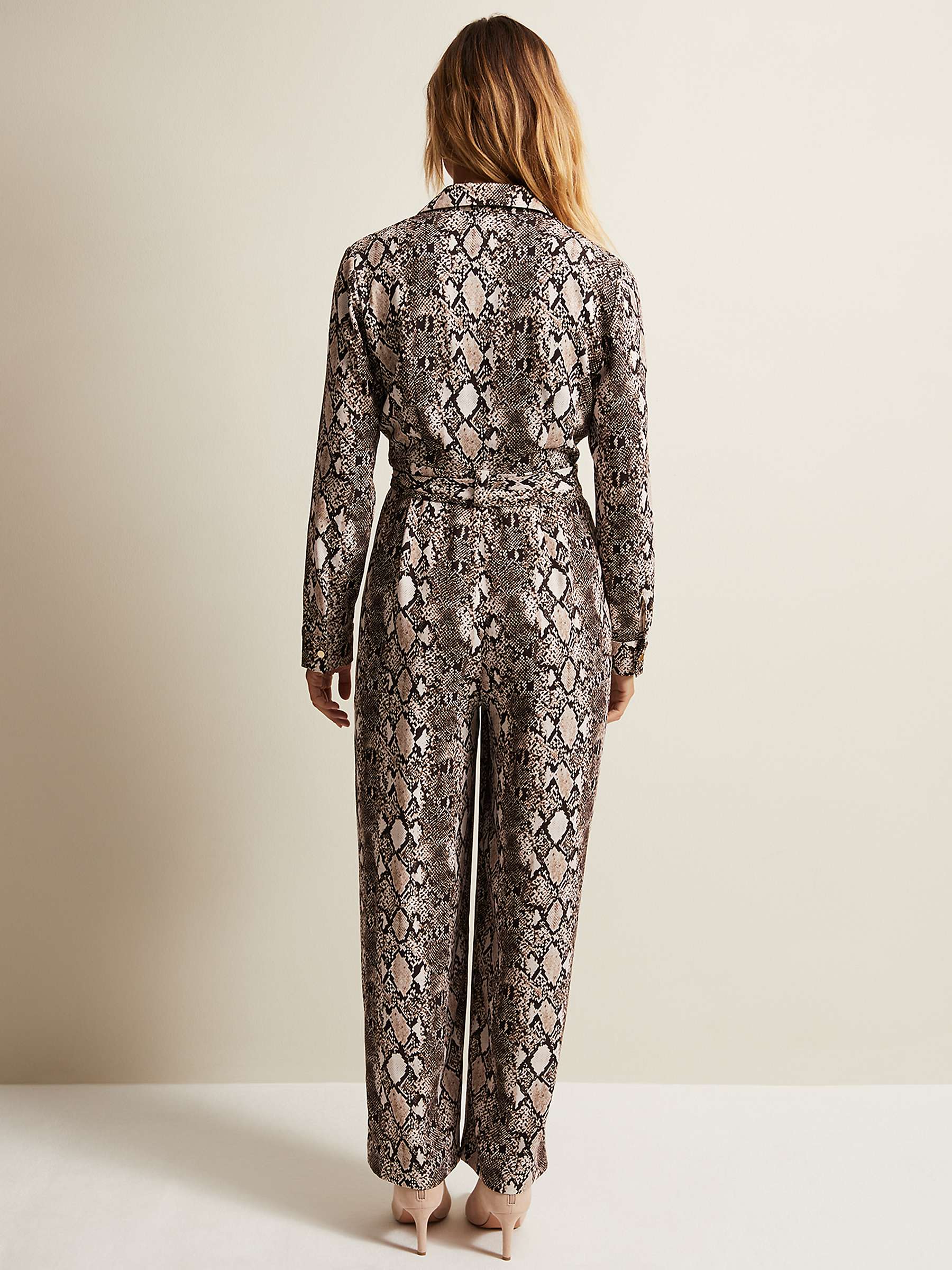 Buy Phase Eight Constance Snake Print Jumpsuit, Brown/Multi Online at johnlewis.com