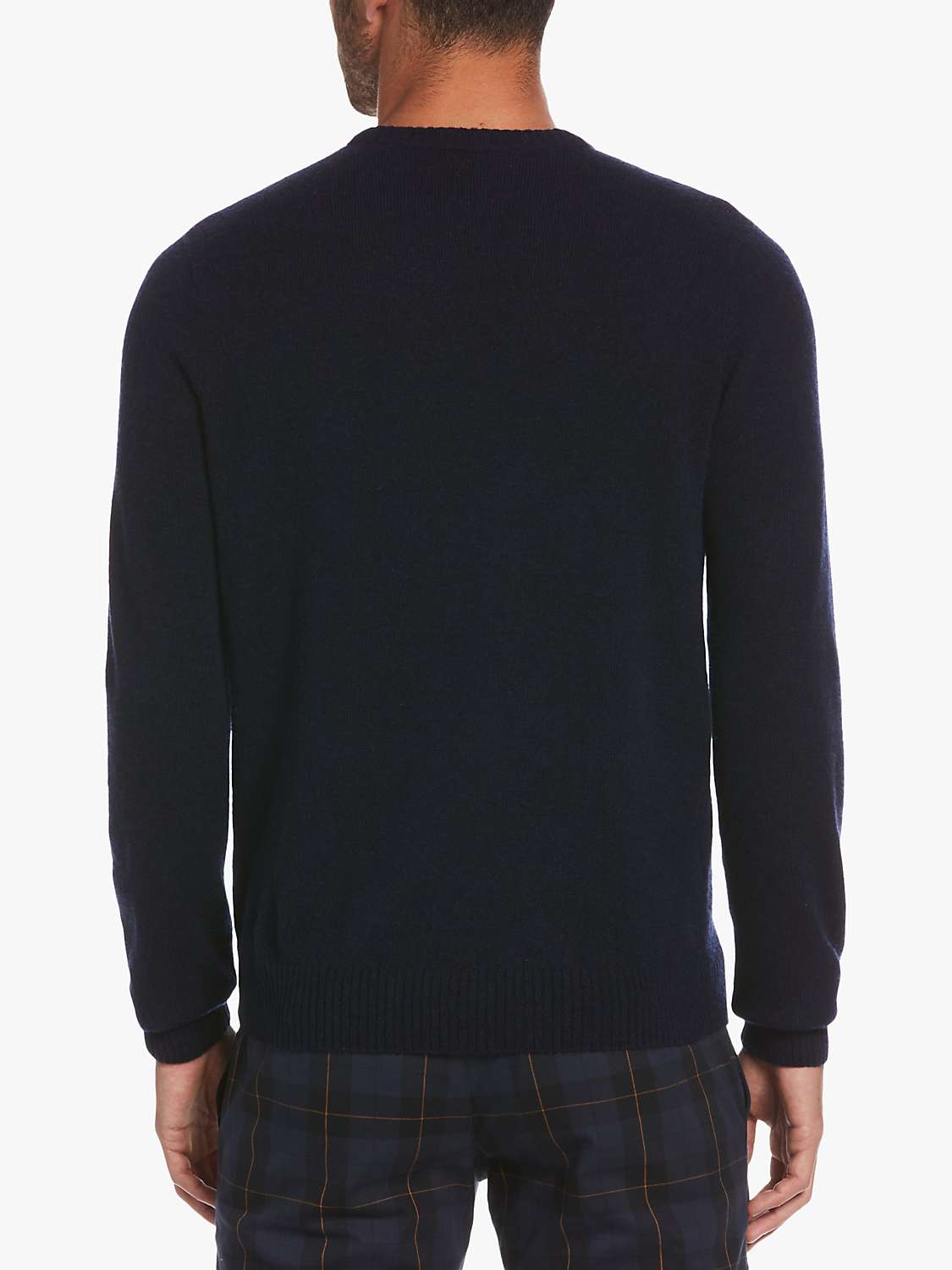 Original Penguin Wool Crew Neck Jumper, Navy at John Lewis & Partners