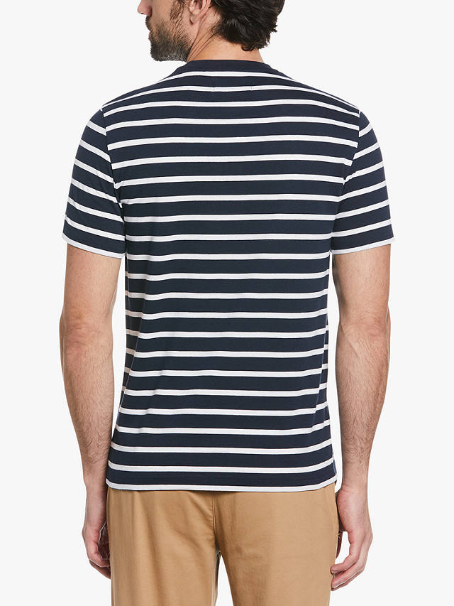 Original Penguin Breton Stripe Short Sleeve T-Shirt, Blue/White