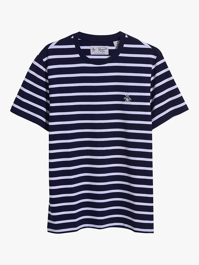 Original Penguin Breton Stripe Short Sleeve T-Shirt, Blue/White