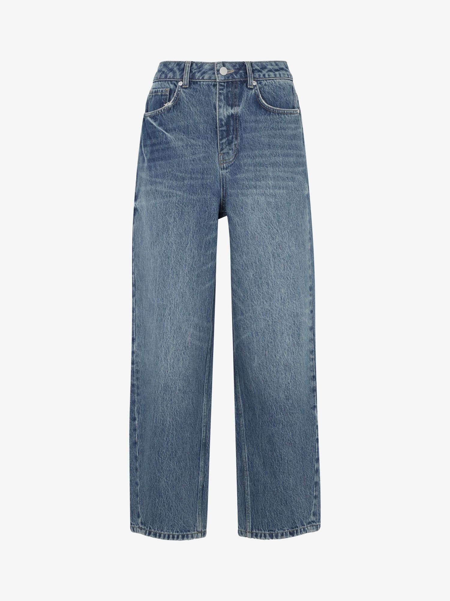 Mint Velvet Easy Barrel Jeans, Mid Indigo at John Lewis & Partners