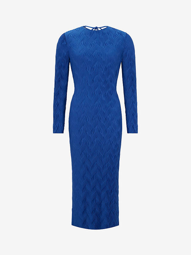 Mint Velvet Textured Midi Dress, Blue at John Lewis & Partners