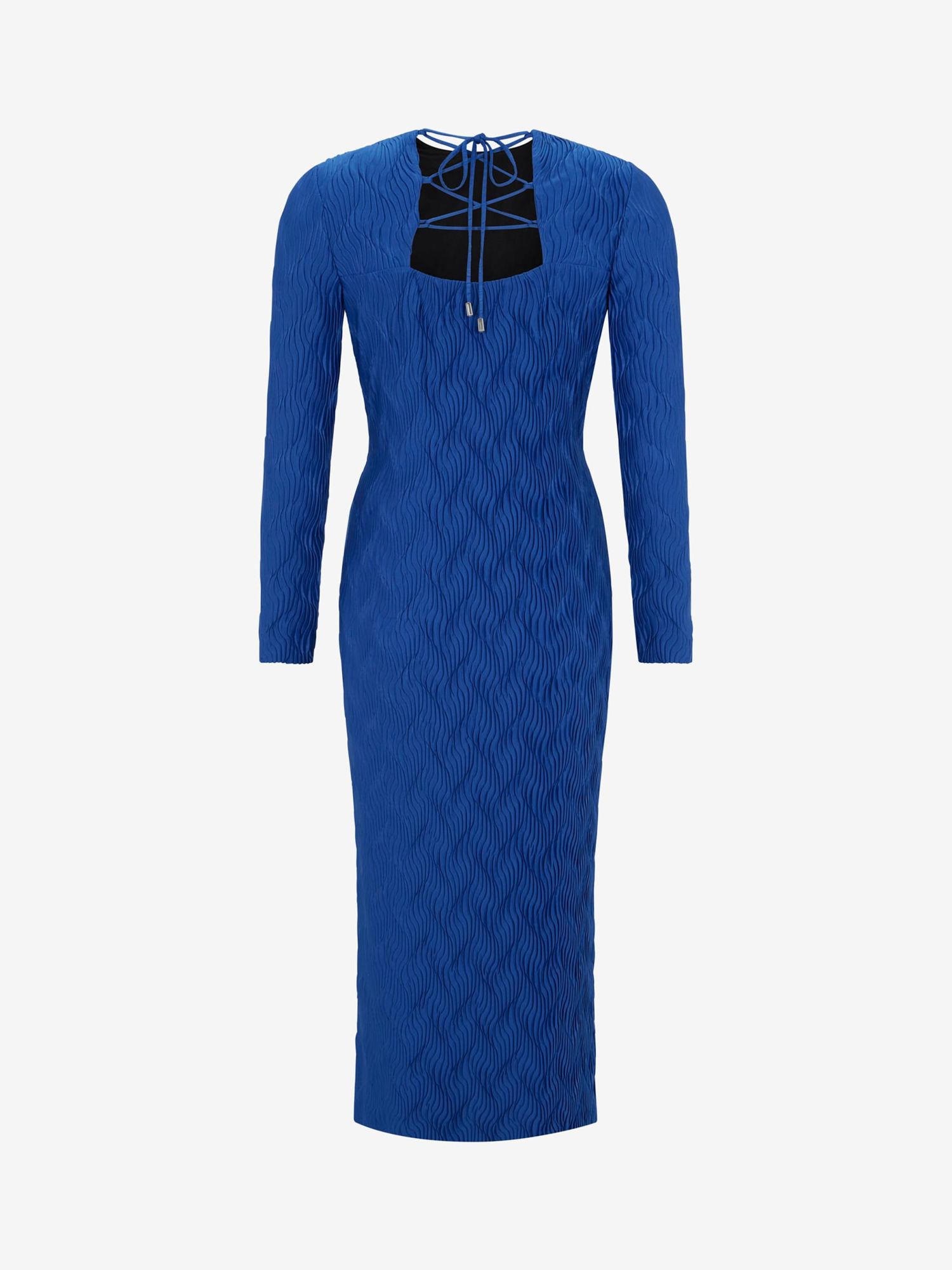Buy Mint Velvet Textured Midi Dress, Blue Online at johnlewis.com