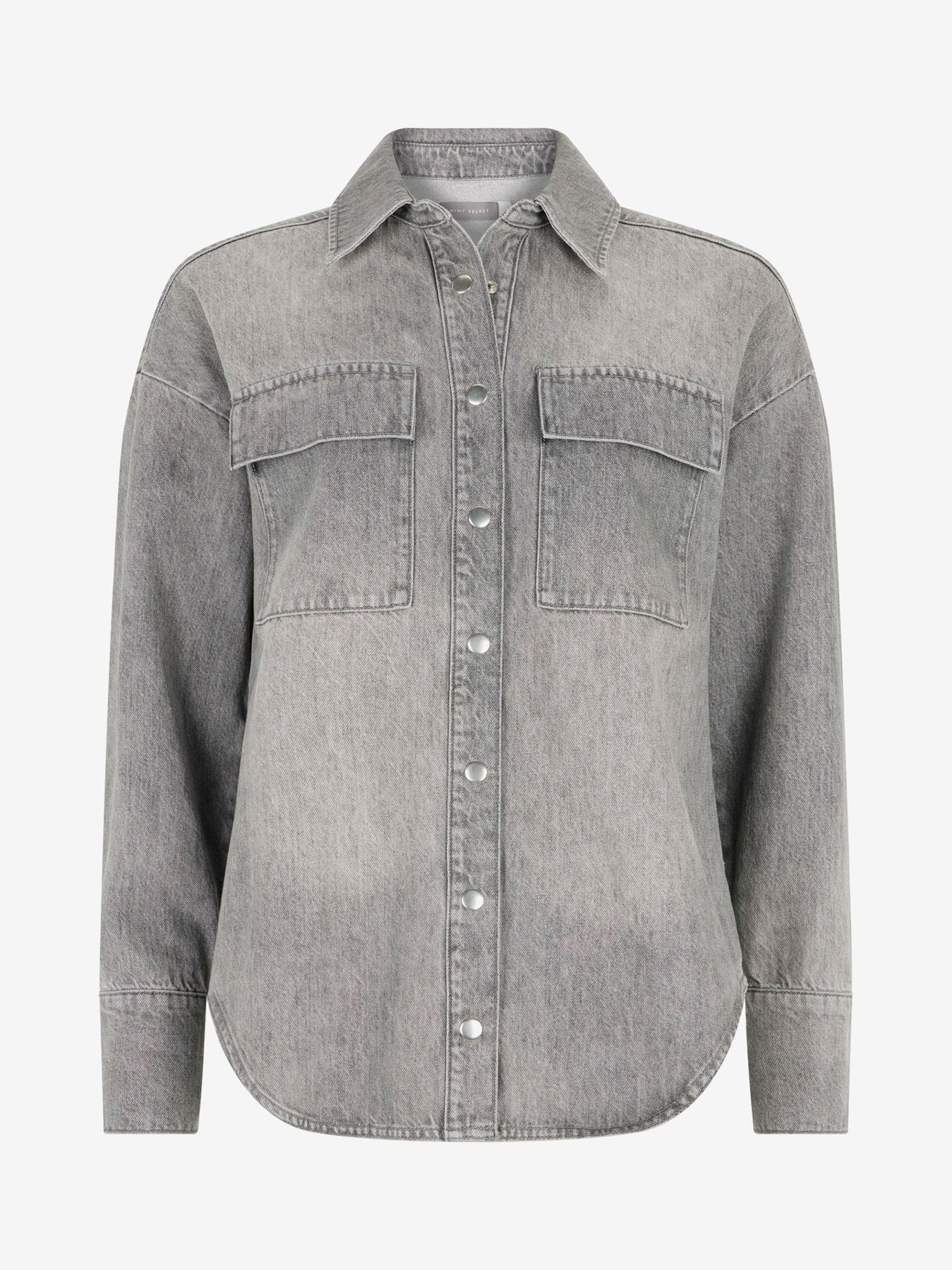 Mint Velvet Oversized Denim Shirt, Grey, L
