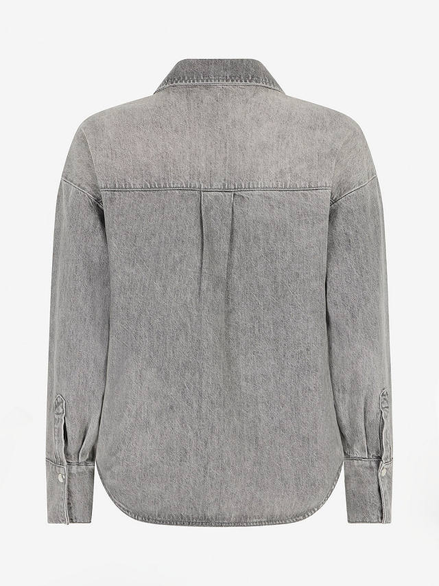 Mint Velvet Oversized Denim Shirt, Grey