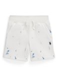 Ralph Lauren Kids' Athletic Paint Splater Print Shorts, Deckwash White