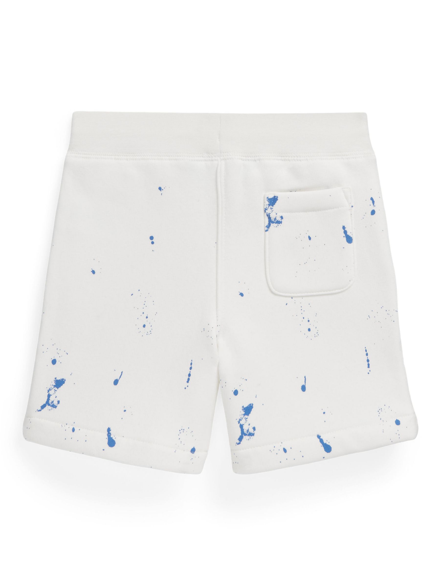 Ralph Lauren Kids' Athletic Paint Splater Print Shorts, Deckwash White, M