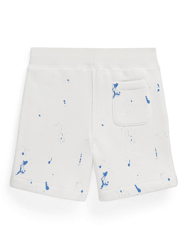 Ralph Lauren Kids' Athletic Paint Splater Print Shorts, Deckwash White