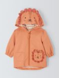 John Lewis Baby Lion Shower Resistant Windbreaker Jacket, Orange, Orange