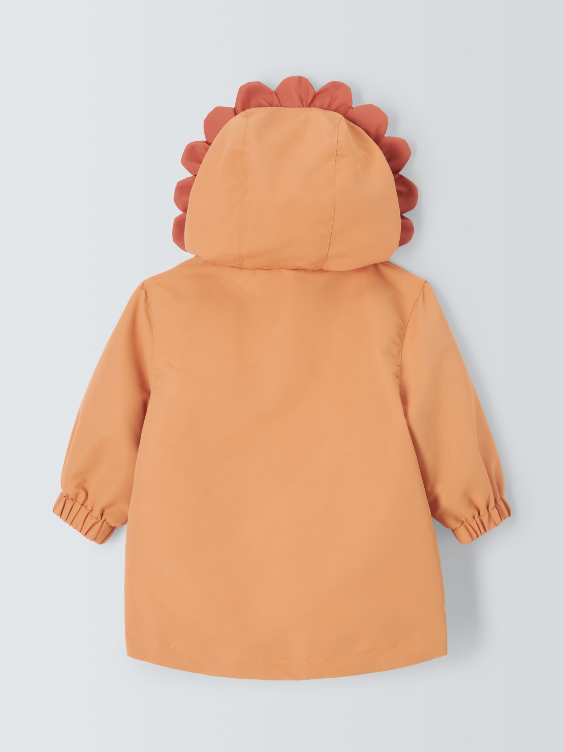 John Lewis Baby Lion Shower Resistant Windbreaker Jacket, Orange, 6-9 months