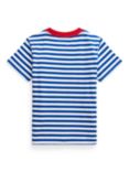 Ralph Lauren Kids' Cotton Stripe Logo Pocket Short Sleeve T-Shirt, Sapphire Star