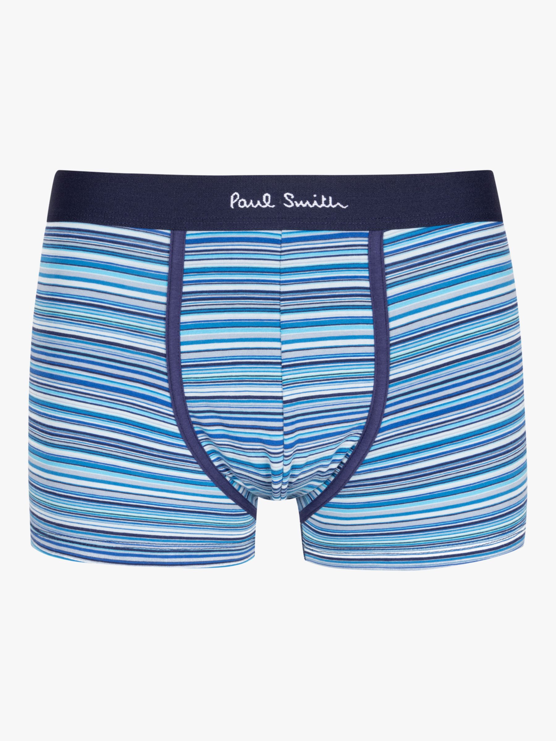 Paul Smith Signature Stripe Organic Cotton Blend Trunks, Pack of 3, Blue/Multi, S