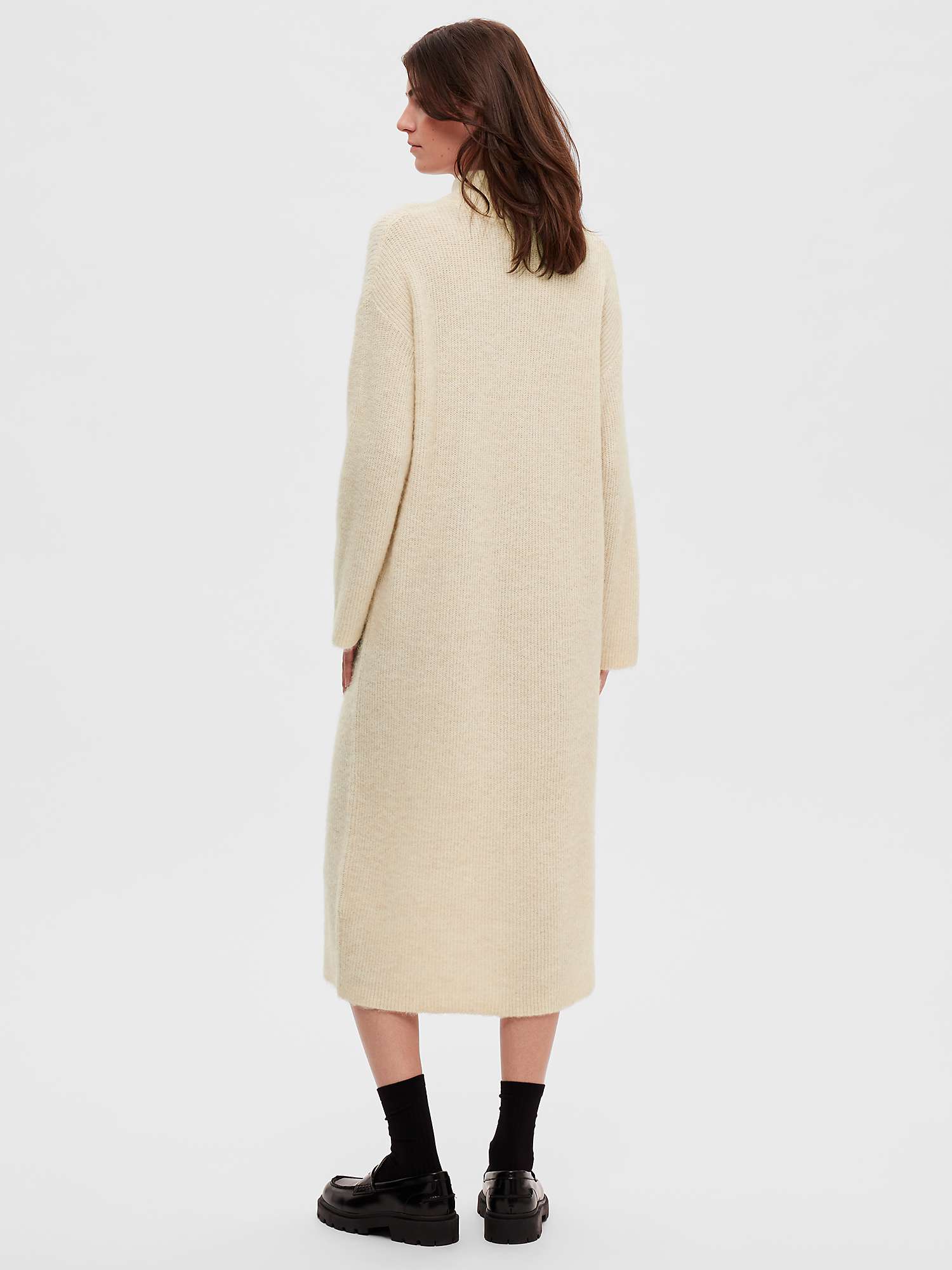 Buy SELECTED FEMME Wool Blend High Neck Midi Jumper Dress Online at johnlewis.com