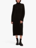 SELECTED FEMME Wool Blend High Neck Midi Jumper Dress, Black, Black