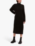 SELECTED FEMME Wool Blend High Neck Midi Jumper Dress, Black, Black