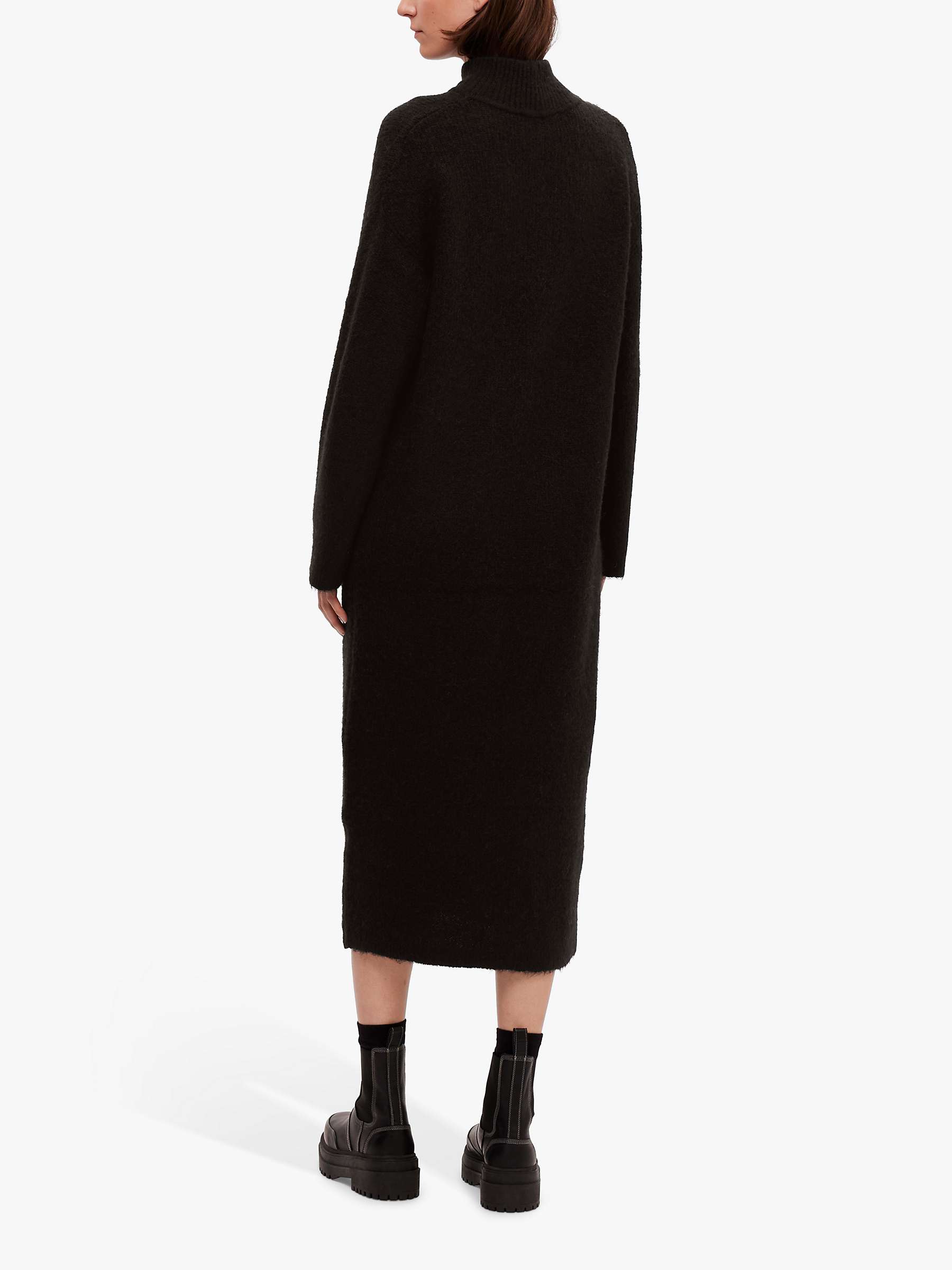 Buy SELECTED FEMME Wool Blend High Neck Midi Jumper Dress, Black Online at johnlewis.com