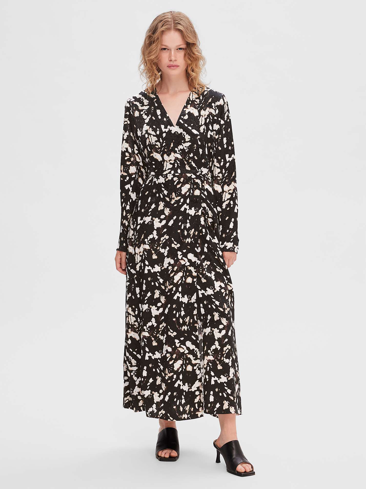 Buy SELECTED FEMME Abstract Print Maxi Wrap Dress, Java Online at johnlewis.com