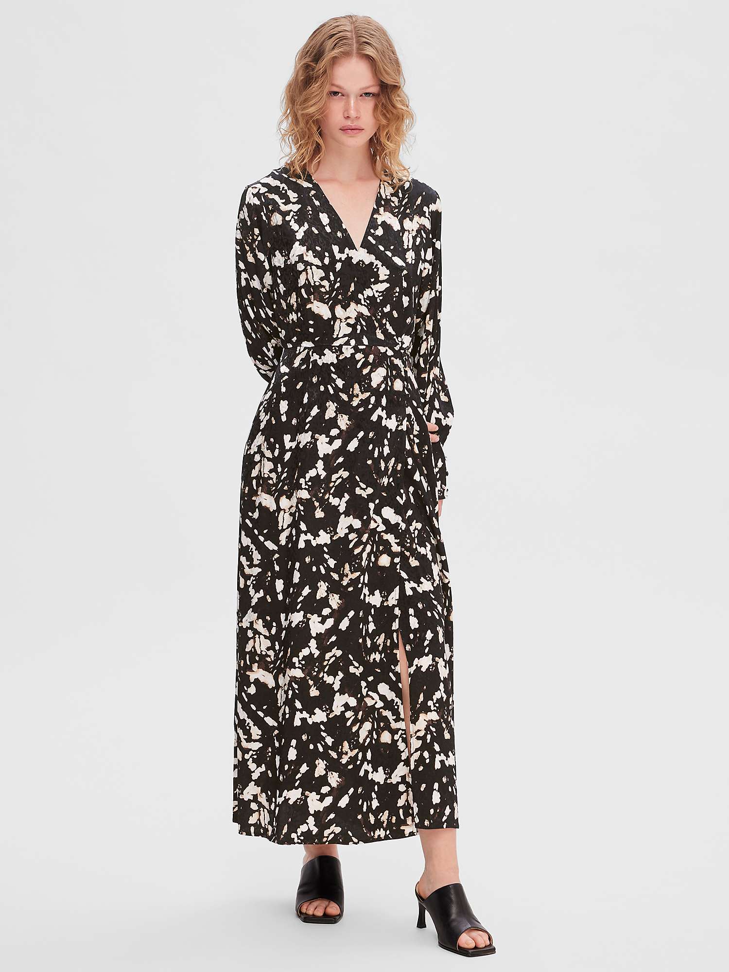 Buy SELECTED FEMME Abstract Print Maxi Wrap Dress, Java Online at johnlewis.com