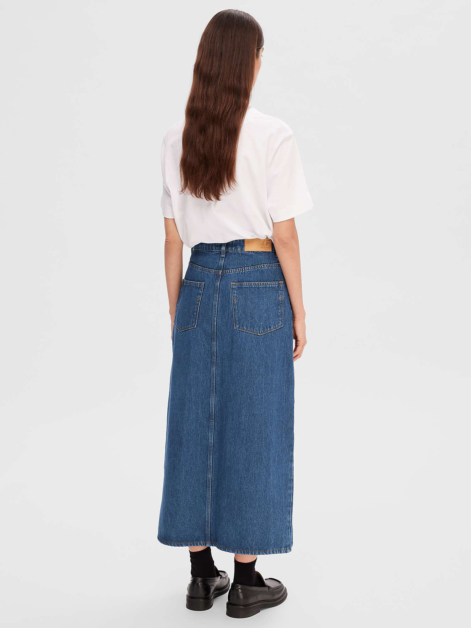 Buy SELECTED FEMME Denim Maxi Skirt, Medium Blue Online at johnlewis.com