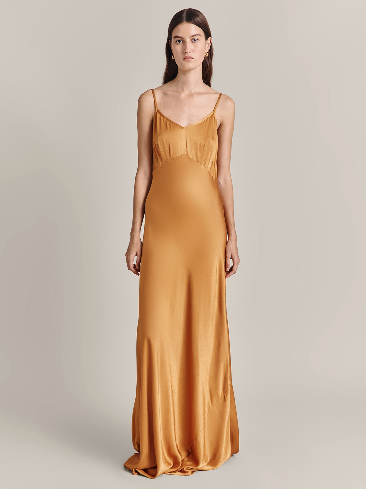 Calvin Klein Slip Dress, Vintage Gold at John Lewis & Partners