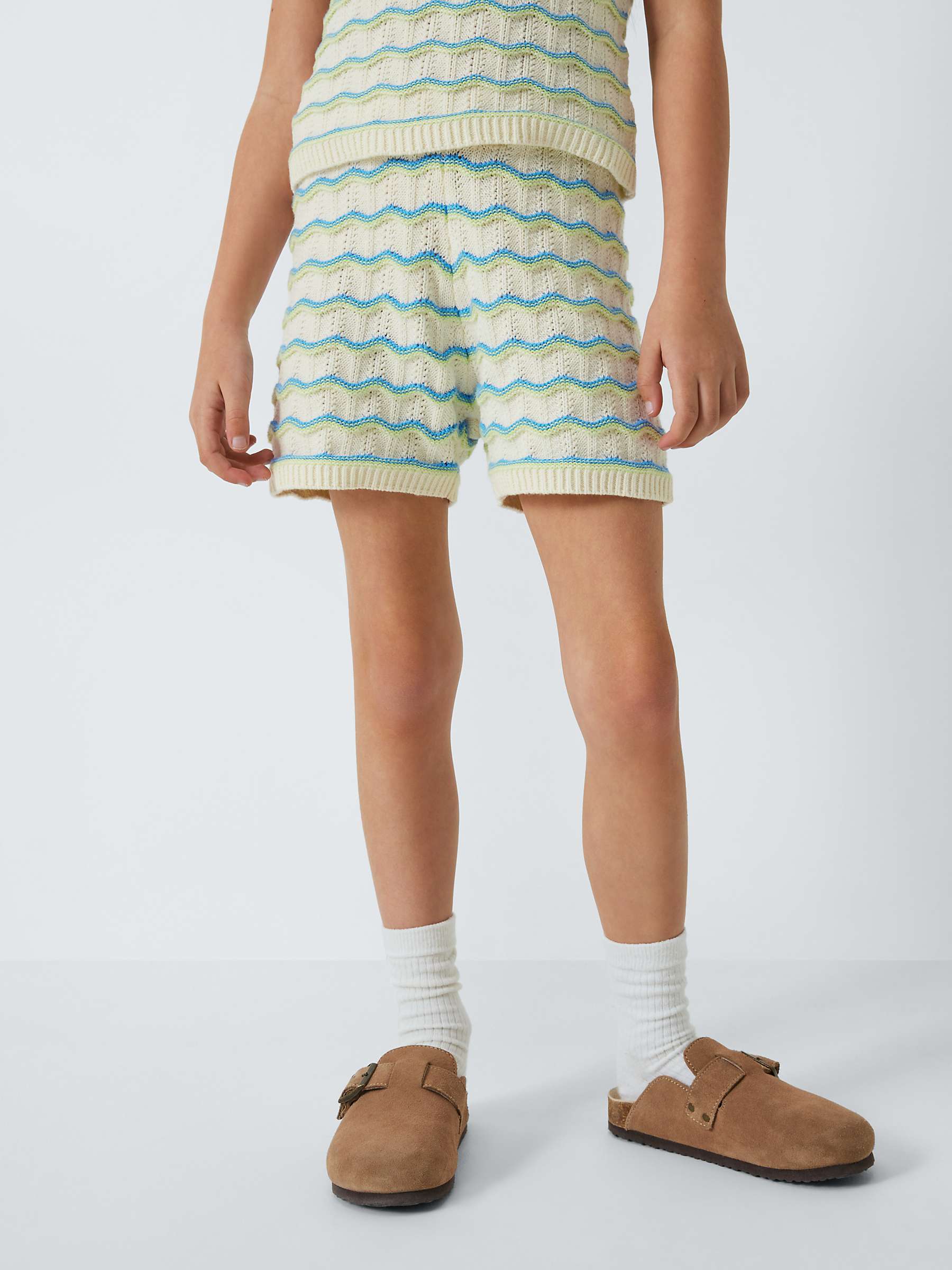 Buy John Lewis Kids' Stripe Crochet Shorts, Multi Online at johnlewis.com