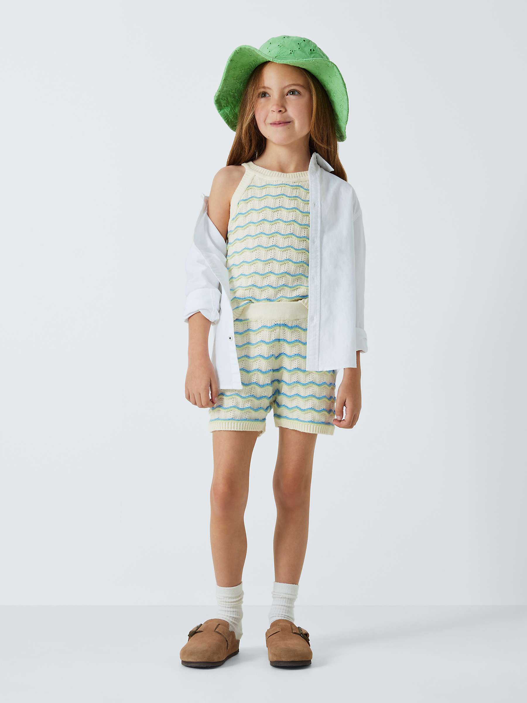 Buy John Lewis Kids' Stripe Crochet Shorts, Multi Online at johnlewis.com